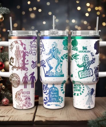 Beetlejuice Movies Custom Stanley Quencher 40Oz Stainless Steel Tumbler With Handle