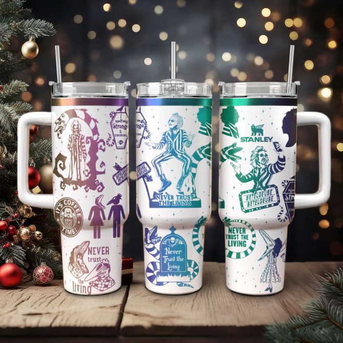 Beetlejuice Movies Custom Stanley Quencher 40Oz Stainless Steel Tumbler With Handle