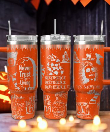 Beetlejuice Movies Custom Stanley Quencher 40Oz Stainless Steel Tumbler With Handle
