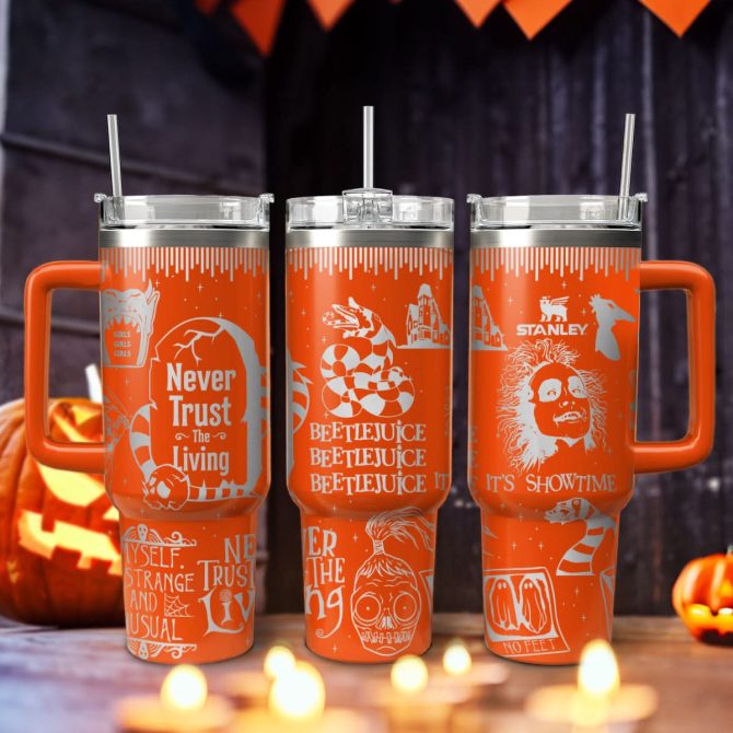 Beetlejuice Movies Custom Stanley Quencher 40Oz Stainless Steel Tumbler With Handle