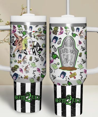 Beetlejuice Movies Custom Stanley Quencher 40Oz Stainless Steel Tumbler With Handle