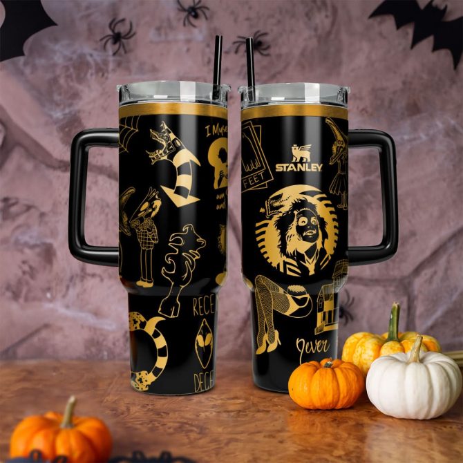 Beetlejuice Movies Custom Stanley Quencher 40Oz Stainless Steel Tumbler With Handle