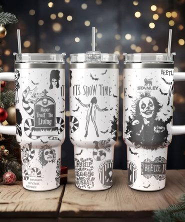 Beetlejuice Movies Custom Stanley Quencher 40Oz Stainless Steel Tumbler With Handle