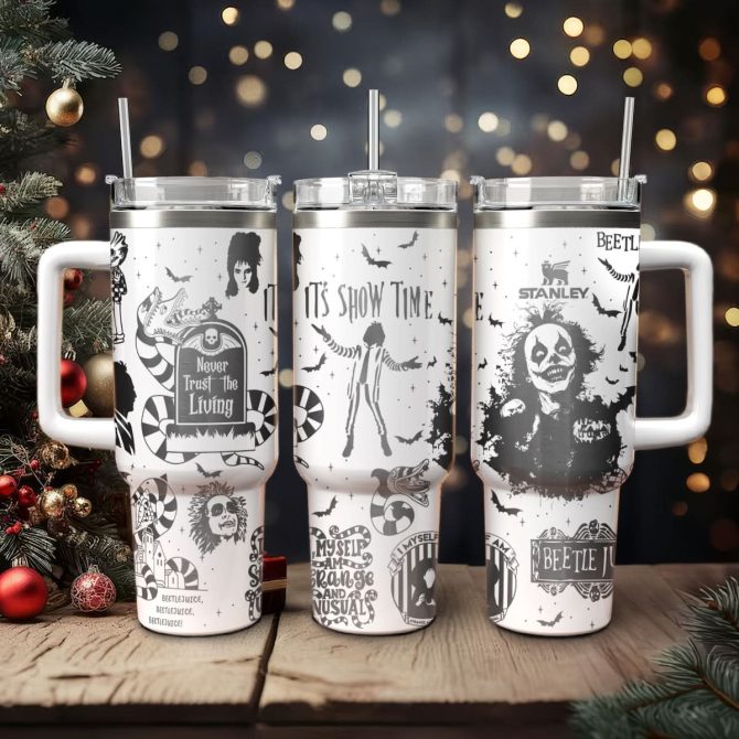 Beetlejuice Movies Custom Stanley Quencher 40Oz Stainless Steel Tumbler With Handle