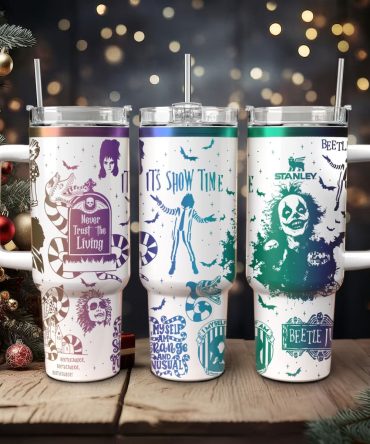 Beetlejuice Movies Custom Stanley Quencher 40Oz Stainless Steel Tumbler With Handle