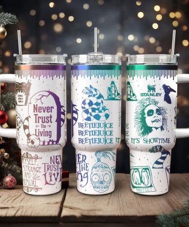 Beetlejuice Movies Custom Stanley Quencher 40Oz Stainless Steel Tumbler With Handle