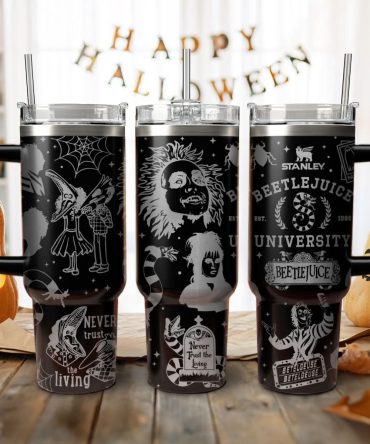 Beetlejuice Movies Custom Stanley Quencher 40Oz Stainless Steel Tumbler With Handle