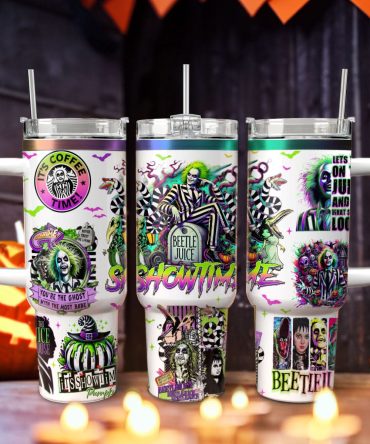 Beetlejuice Movies Custom Stanley Quencher 40Oz Stainless Steel Tumbler With Handle