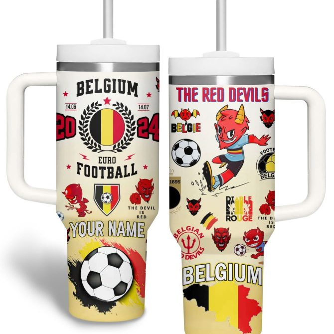 Belgium Euro 2024 Sport Custom Stanley Quencher 40Oz Stainless Steel Tumbler - Image 2