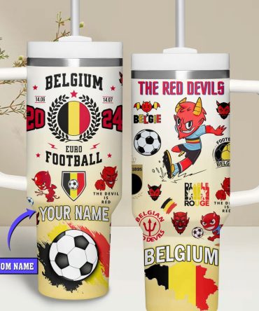 Belgium Euro 2024 Sport Custom Stanley Quencher 40Oz Stainless Steel Tumbler