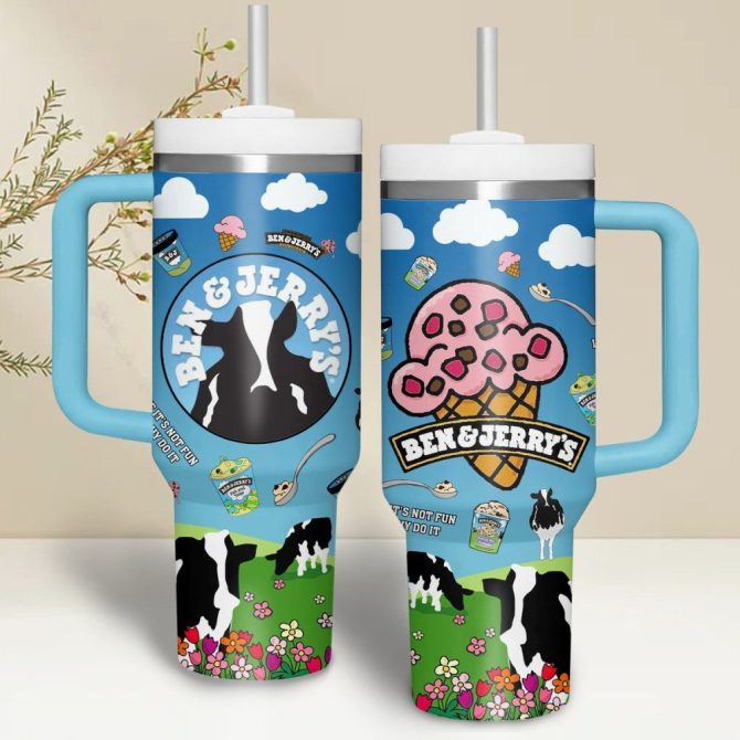 Ben #038; Jerry #8217;S Drinks Custom Stanley Quencher 40Oz Stainless Steel