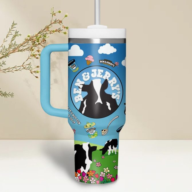 Ben #038; Jerry #8217;S Drinks Custom Stanley Quencher 40Oz Stainless Steel - Image 3