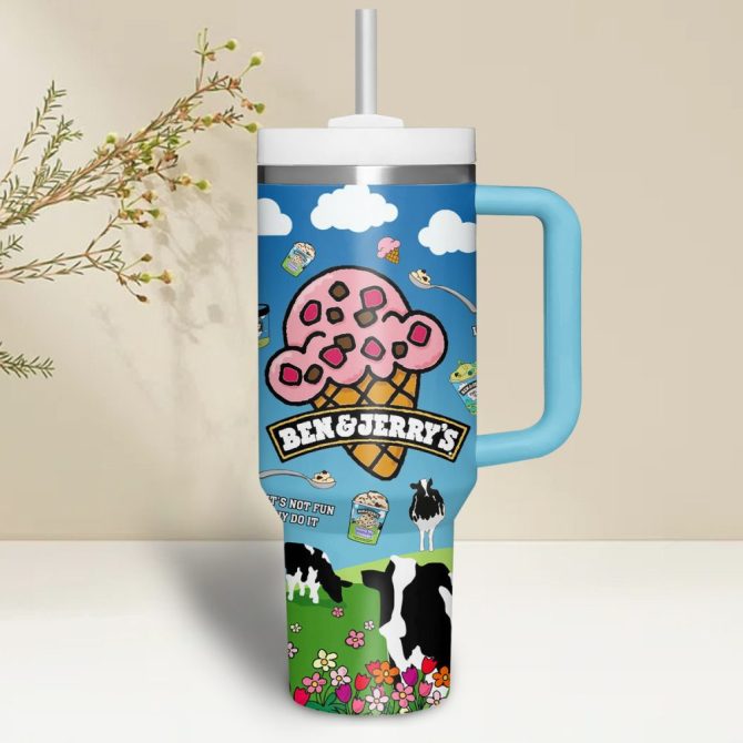 Ben #038; Jerry #8217;S Drinks Custom Stanley Quencher 40Oz Stainless Steel - Image 2