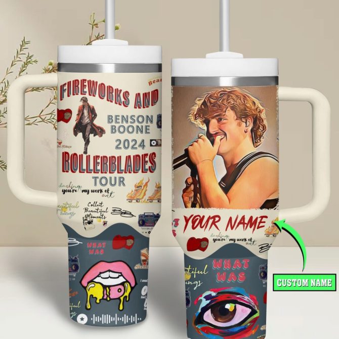 Benson Boone Music Custom Stanley Quencher 40Oz Stainless Steel Tumbler