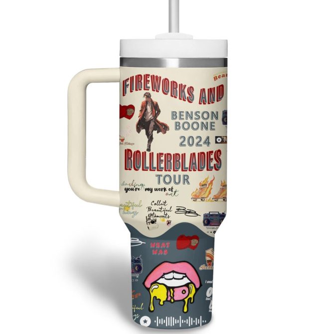 Benson Boone Music Custom Stanley Quencher 40Oz Stainless Steel Tumbler - Image 2