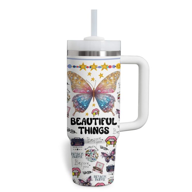 Benson Boone Music Custom Stanley Quencher 40Oz Stainless Steel Tumbler With Handle - Image 3