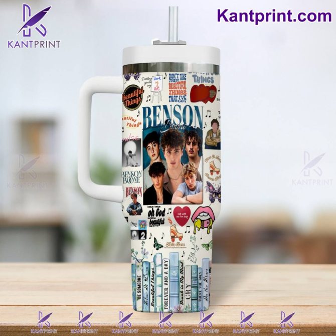 Benson Boone Music Custom Stanley Quencher 40Oz Stainless Steel Tumbler With Handle - Image 3