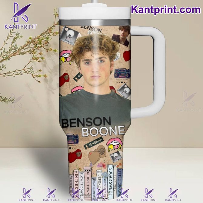 Benson Boone Music Custom Stanley Quencher 40Oz Stainless Steel Tumbler With Handle - Image 3