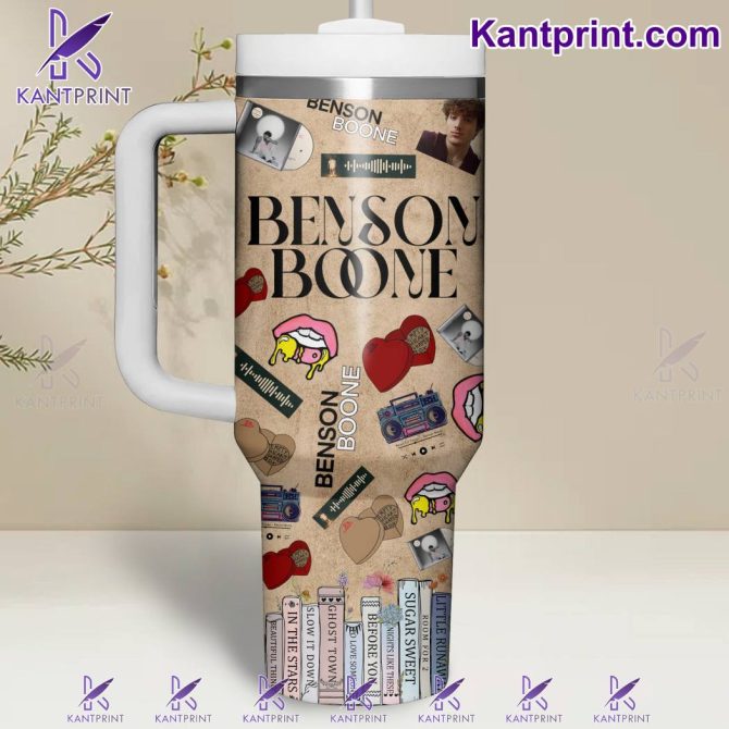 Benson Boone Music Custom Stanley Quencher 40Oz Stainless Steel Tumbler With Handle - Image 2