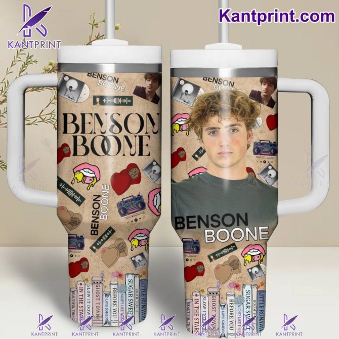Benson Boone Music Custom Stanley Quencher 40Oz Stainless Steel Tumbler With Handle