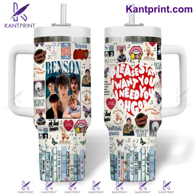 Benson Boone Music Custom Stanley Quencher 40Oz Stainless Steel Tumbler With Handle - Image 4