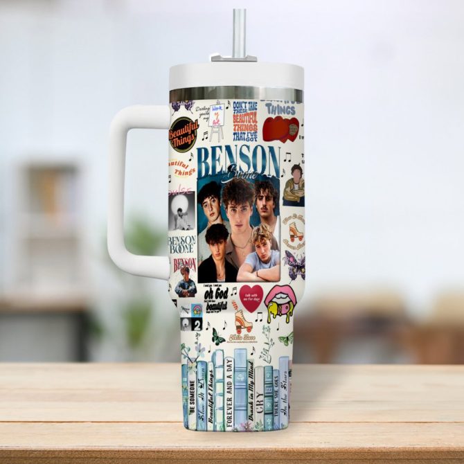 Benson Boone Music Custom Stanley Quencher 40Oz Stainless Steel Tumbler - Image 4