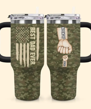 Best Dad Ever Custom Stanley Quencher 40Oz Stainless Steel Tumbler With Handle