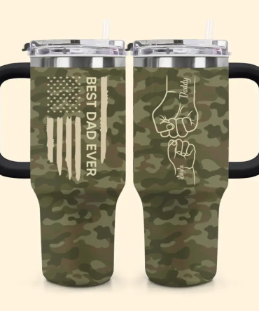 Best Dad Ever Custom Stanley Quencher 40Oz Stainless Steel Tumbler With Handle