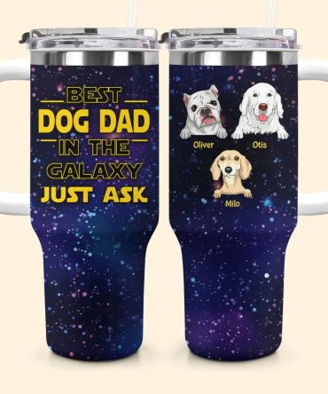 Best Dog Dad Custom Stanley Quencher 40Oz Stainless Steel Tumbler With Handle