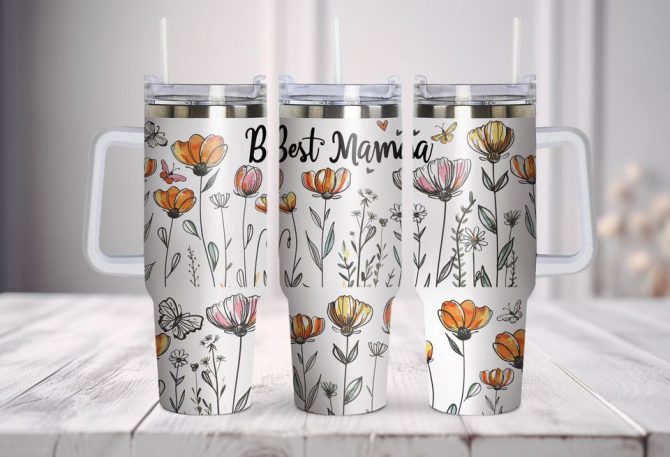 Best Mama Flower Custom Stanley Quencher 40Oz Stainless Steel Tumbler - Image 2