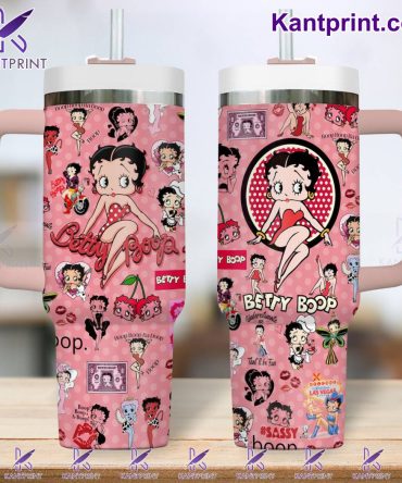 Betty Boop Cartoon Custom Stanley Quencher 40Oz Stainless Steel Tumbler With Handle