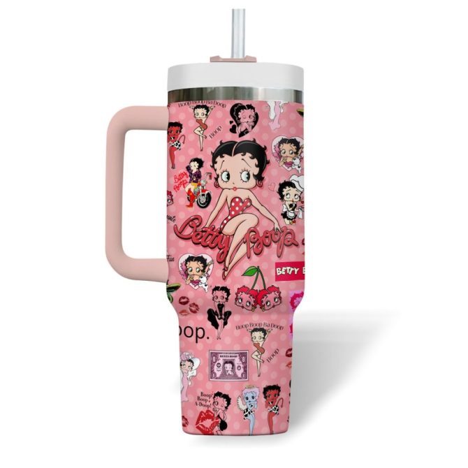Betty Boop Music Custom Stanley Quencher 40Oz Stainless Steel Tumbler - Image 5