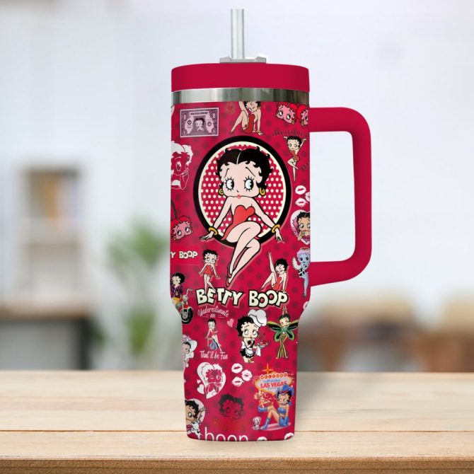 Betty Boop Music Custom Stanley Quencher 40Oz Stainless Steel Tumbler - Image 7