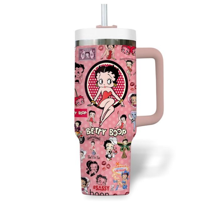 Betty Boop Music Custom Stanley Quencher 40Oz Stainless Steel Tumbler - Image 4