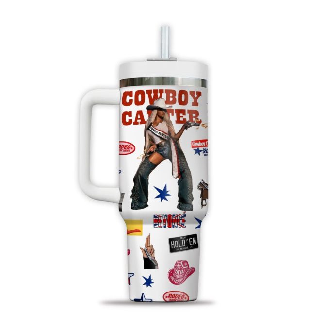 Beyoncé Music Custom Stanley Quencher 40Oz Stainless Steel Tumbler With Handle - Image 2