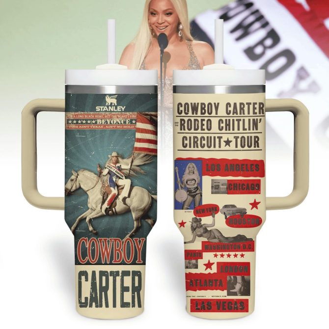 Beyonce Music Custom Stanley Quencher 40Oz Stainless Steel Tumbler With Handle