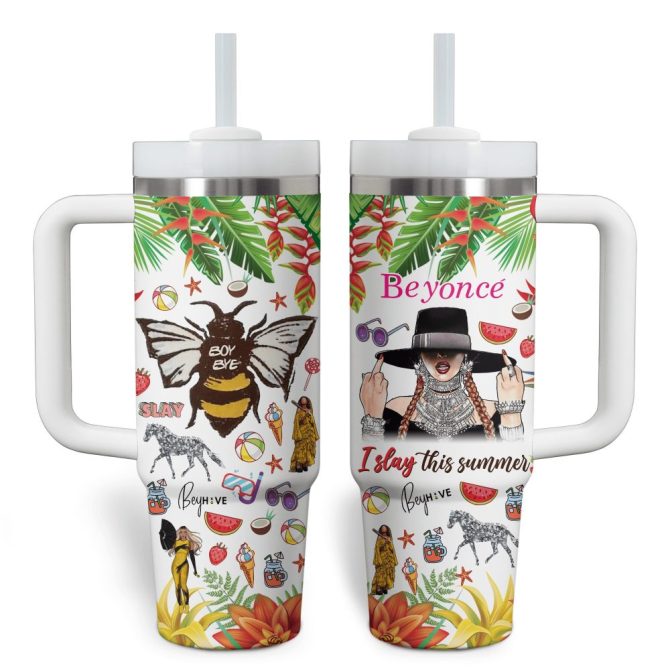Beyonce Music Custom Stanley Quencher 40Oz Stainless Steel Tumbler With Handle