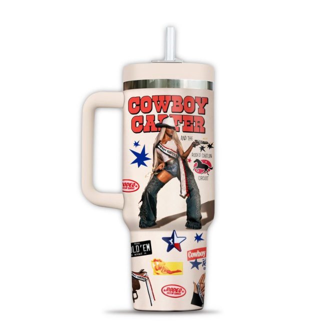 Beyonce Music Custom Stanley Quencher 40Oz Stainless Steel Tumbler With Handle - Image 2
