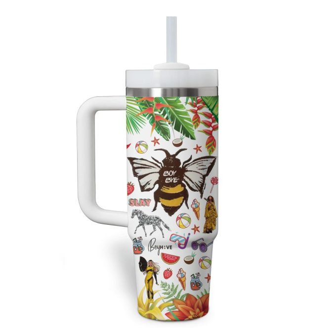 Beyonce Music Custom Stanley Quencher 40Oz Stainless Steel Tumbler With Handle - Image 3
