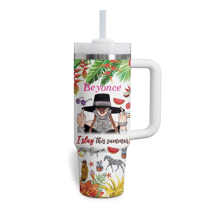 Beyonce Music Custom Stanley Quencher 40Oz Stainless Steel Tumbler With Handle - Image 2