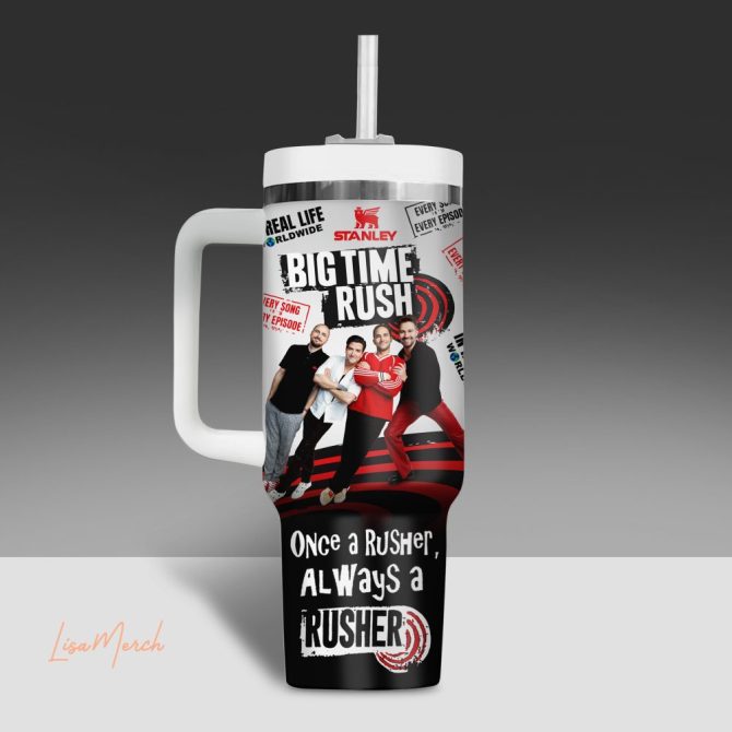 Big Time Rush Music Custom Stanley Quencher 40Oz Stainless Steel Tumbler With Handle - Image 3