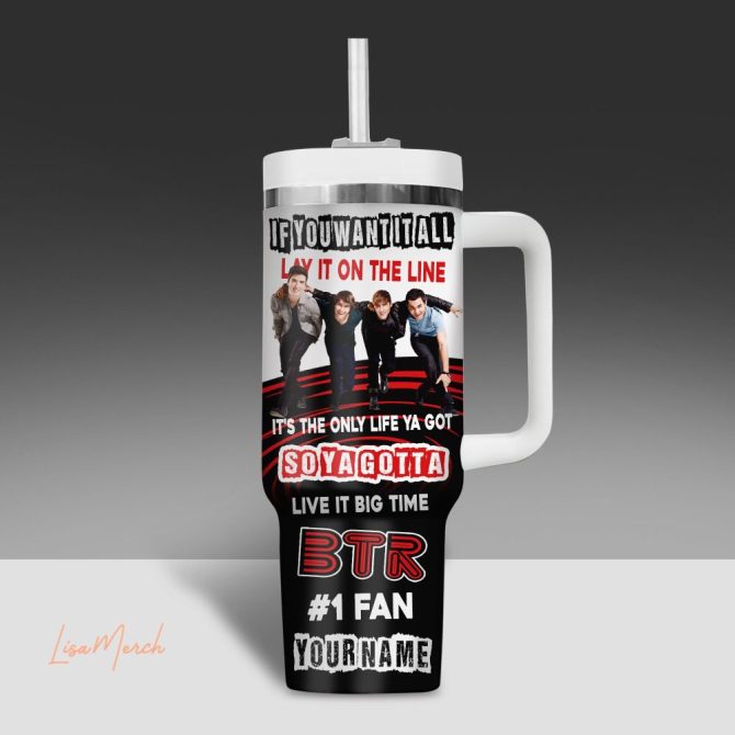 Big Time Rush Music Custom Stanley Quencher 40Oz Stainless Steel Tumbler With Handle - Image 2