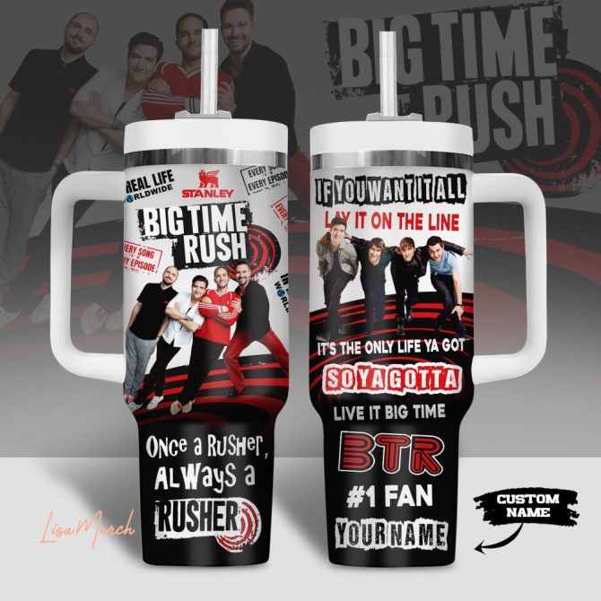 Big Time Rush Music Custom Stanley Quencher 40Oz Stainless Steel Tumbler With Handle