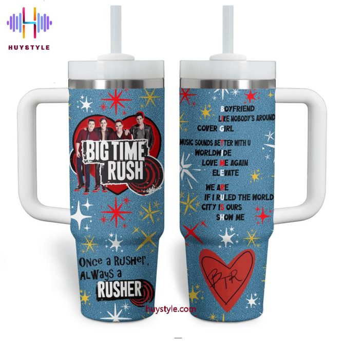 Big Time Rush Music Custom Stanley Quencher 40Oz Stainless Steel Tumbler With Handle