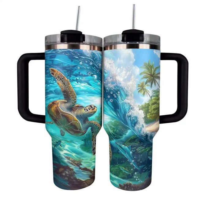 Big Wave Custom Stanley Quencher 40Oz Stainless Steel Tumbler With Handle - Image 2