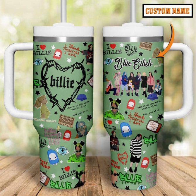 Billie Eilish Music Custom Stanley Quencher 40Oz Stainless Steel Tumbler - Image 4