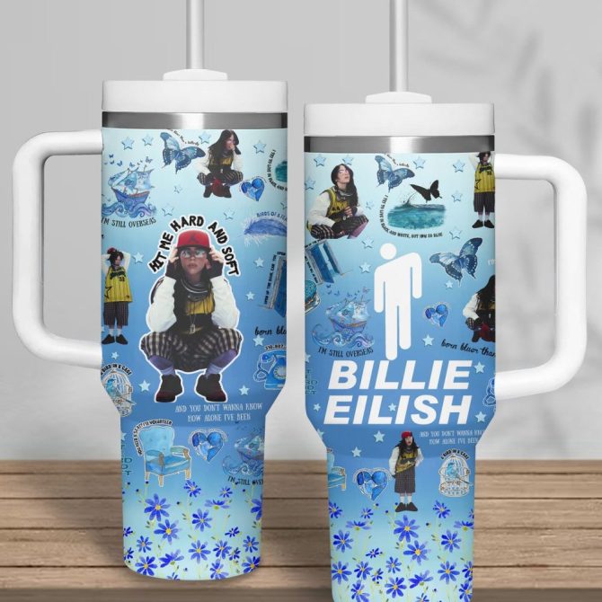 Billie Eilish Music Custom Stanley Quencher 40Oz Stainless Steel Tumbler
