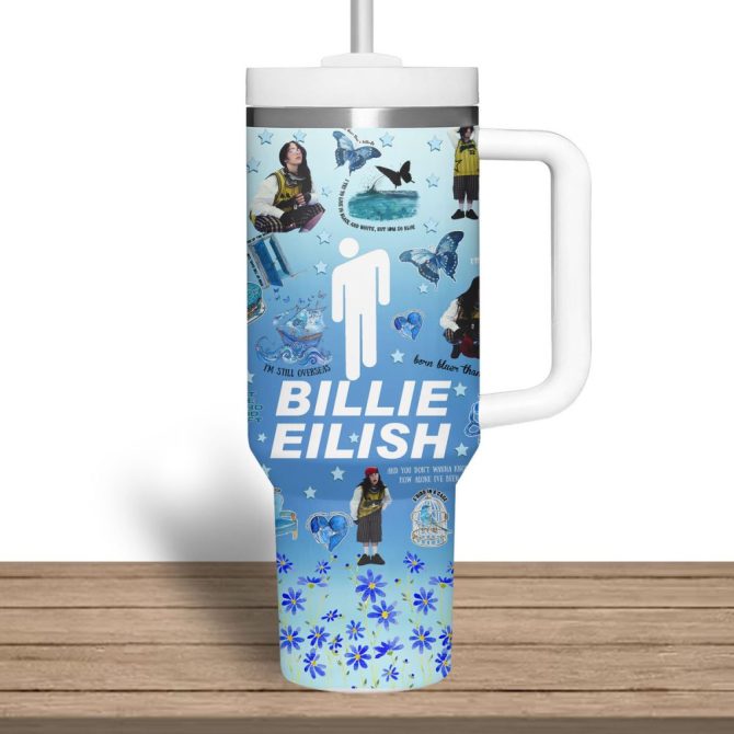 Billie Eilish Music Custom Stanley Quencher 40Oz Stainless Steel Tumbler - Image 3