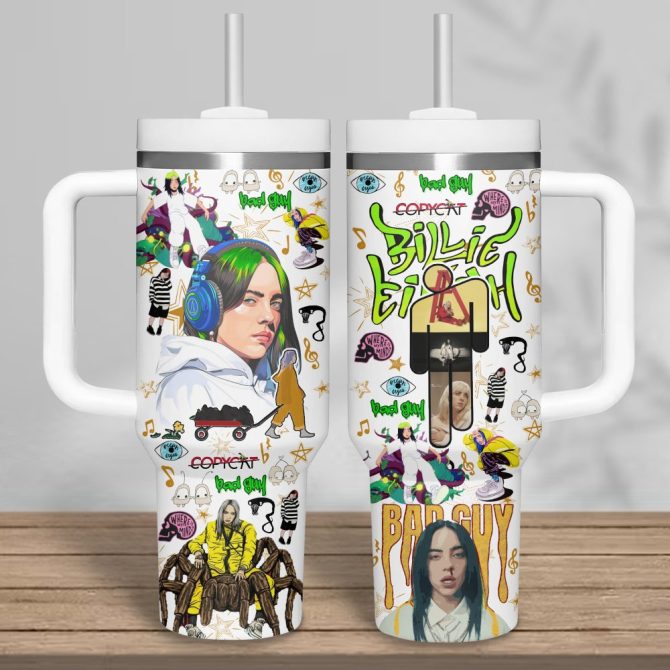 Billie Eilish Music Custom Stanley Quencher 40Oz Stainless Steel Tumbler - Image 6