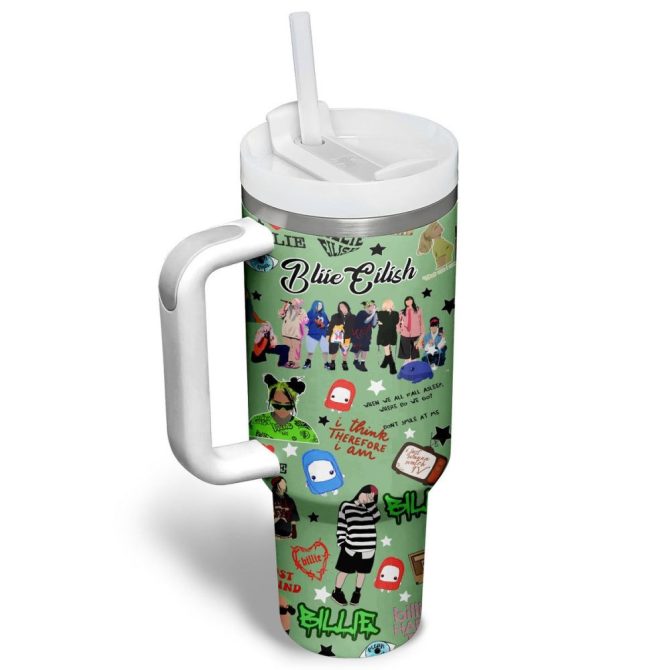 Billie Eilish Music Custom Stanley Quencher 40Oz Stainless Steel Tumbler
